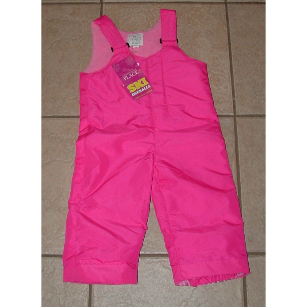 NEW Girls Sz 18-24 Months Hot Pink Insulated Adjustable Straps Winter Overalls